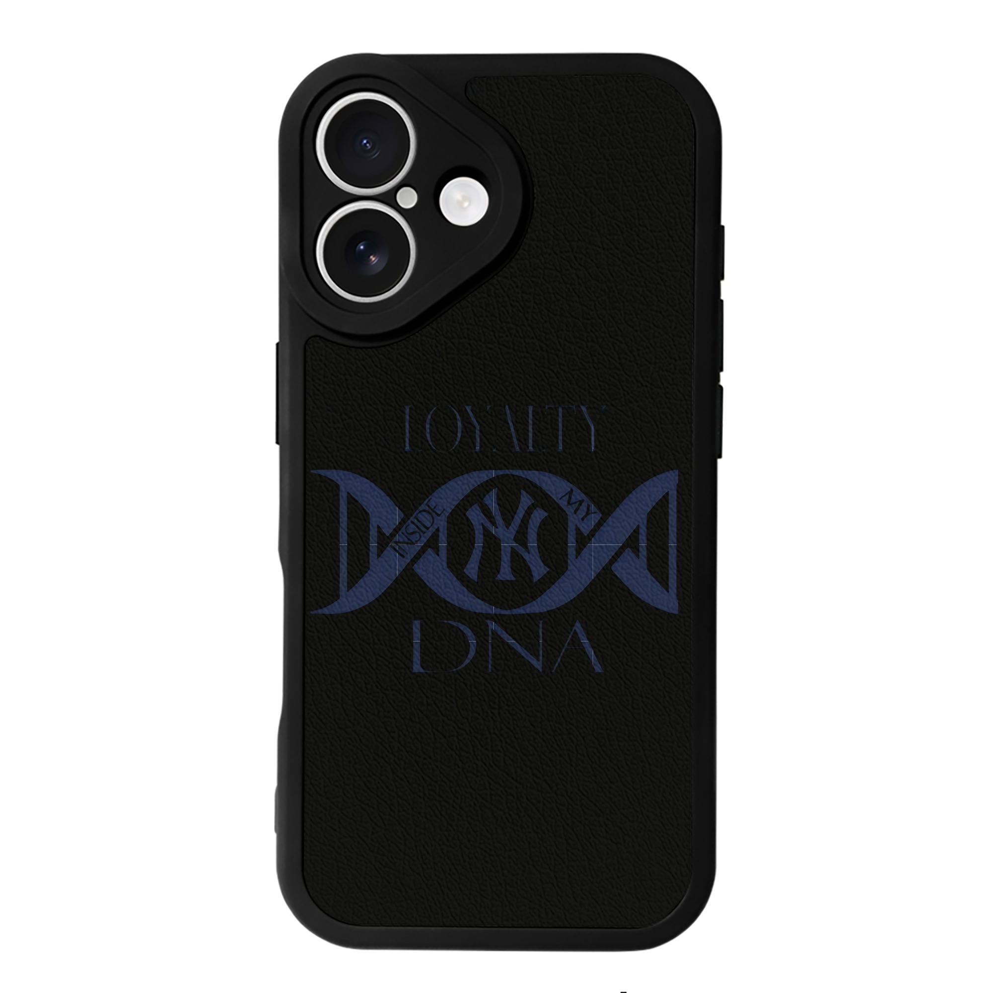 New York Yankees Loyalty DNA IPhone 16 Silicone Leather Case – UV Print, Lambskin Texture – Perfect Fit, Wireless Charging Compatible, Scratch Resistant, Precise Cutouts – Stylish Protection For IPhone 16